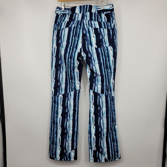 Descent Norah Women’s Insulated Snow Ski Stripe Pattern blue white pants Size 8 - Picture 5 of 12